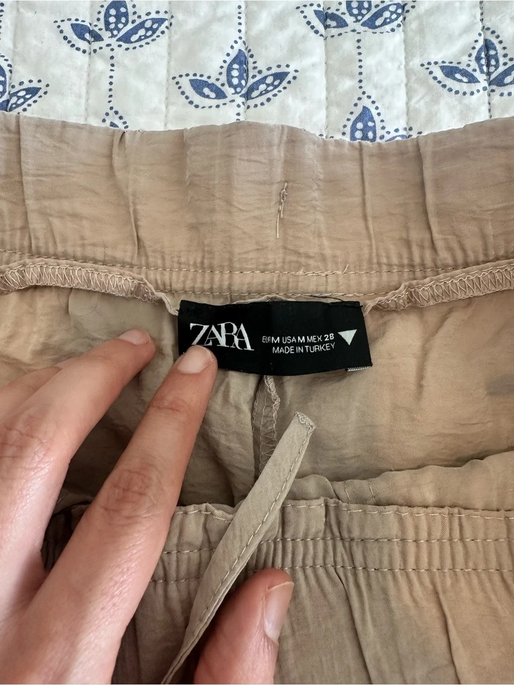 Zara Woman’s Drawstring Pants In Beige